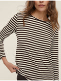 EMMEMARELLA1 T-shirt manica lunga a righe marrone