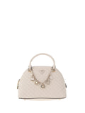 GUESS ACC D PRE Borsa everlee dome satchel bianco