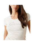 GUESS APP D PRE T-shirt embro script logo panna