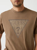 GUESS APP U COL T-shirt logo triangle marrone