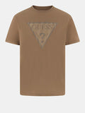 GUESS APP U COL T-shirt logo triangle marrone