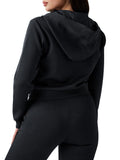 GUESS ATH D PRE Felpa 3d peony zip hoodie nero