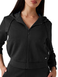 GUESS ATH D PRE Felpa 3d peony zip hoodie nero