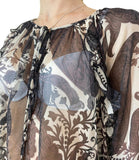 IMPERIAL D Blusa stampata PANNA/MORO