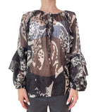 IMPERIAL D Blusa stampata PANNA/MORO