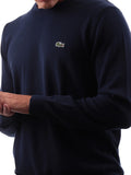 LACOSTE U Maglioncino basic girocollo in cotone blu