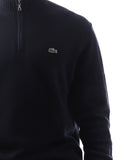 LACOSTE U Maglione collo alto mezza zip blu
