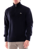LACOSTE U Maglione collo alto mezza zip blu