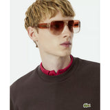 LACOSTE U Felpa girocollo basic logo MORO