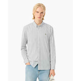 LACOSTE U Camicia regular fit a righe Pinpoint B.CO/VERDE