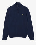 LACOSTE U Felpa collo alto mezza zip blu