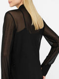 LIU JO BLACK Camicia trasparente in tulle con strass nero