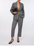 LIU JO BLACK Pantalone a quadri cropped grigio