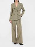 LIU JO BLACK Pantaloni palazzo relaxed fit con pinces verde