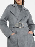 LIU JO BLACK Cappotto vestaglia con cinturone grigio