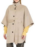 LIU JO BLACK Cappotto manica 3\4 collo alto MASTICE