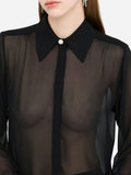 LIU JO BLACK Camicia con trasparenze nero