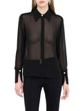LIU JO BLACK Camicia con trasparenze nero