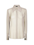 LIU JO BLACK Camicia in crepe con perla avorio