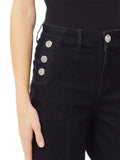 LIU JO BLUE DENIM Jeans neri bottom up flare con bottoni vita alta nero