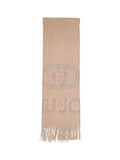 LIU JO SOFT ACC1 Stola sciarpa embossed logo monogram ovale beige