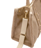LIU JO SOFT ACC1 Shopping bag tote L con dettagli teddy NATURALE