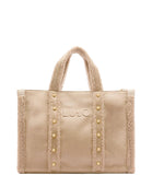 LIU JO SOFT ACC1 Shopping bag tote L con dettagli teddy NATURALE