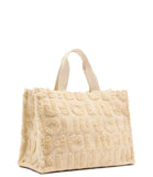 LIU JO SOFT ACC1 Shopping bag con dettagli pelliccia avena