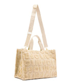 LIU JO SOFT ACC1 Shopping bag con dettagli pelliccia avena
