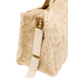 LIU JO SOFT ACC1 Shopping bag con dettagli pelliccia avena