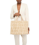 LIU JO SOFT ACC1 Shopping bag con dettagli pelliccia avena