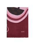 LIU JO SOFT ACC1 Stola con logo all over ROSSO VINACCIA