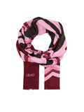 LIU JO SOFT ACC1 Stola con logo all over ROSSO VINACCIA
