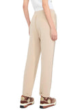 LIU JO SPORT Pantaloni in jersey con banda laterale logo strass CHAMPAGNE