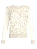Felpa con dettagli in maglia animalier