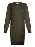 Abito in maglia midi con dettagli animalier