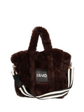 LIU JO SPORT Borsa tote in pelliccia sintetica M CIOCCOLATO