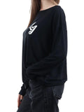 LIU JO SPORT T-shirt manica lunga con logo strass nero