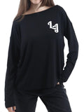 LIU JO SPORT T-shirt manica lunga con logo strass nero