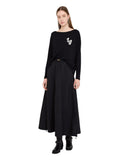 LIU JO SPORT T-shirt manica lunga con logo strass nero