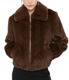 LIU JO WHITE 2 Ecopelliccia con zip CIOCCOLATO