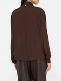 LIU JO WHITE 2 Camicia in crepe de chine CIOCCOLATO