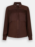 LIU JO WHITE 2 Camicia in crepe de chine CIOCCOLATO