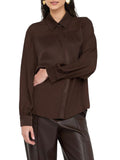 LIU JO WHITE 2 Camicia in crepe de chine CIOCCOLATO