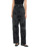 Jeans flare vita alta con spalmature