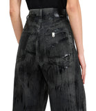 Jeans flare vita alta con spalmature