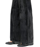 Jeans flare vita alta con spalmature