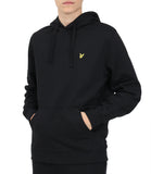 LYLE & SCOTT U Felpa con cappuccio brushed back nero