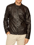 ONLY&SONS Giubbotto ecopelle racer Mike marrone