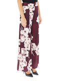 RINASCIMENTO Pantaloni Baci bosel fantasia floreale ROSSO BORDEAUX